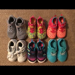 Kids Shoes Lot of Six Sizes Vary See Pics.